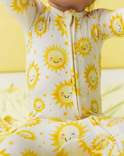 Baby Kids Bamboo Pajamas — Little Sunshine Convertible Romper — Image 1