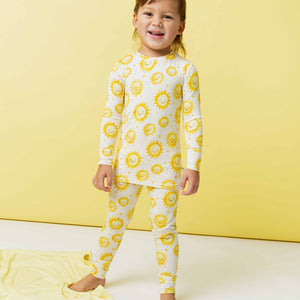 Baby Kids Bamboo Pajamas — Little Sunshine Long Sleeve Pajama Set — Image 1