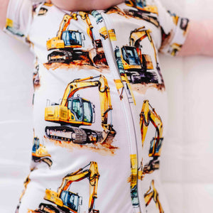 Baby Kids Bamboo Pajamas — Load & Behold Short Sleeve Romper — Image 1