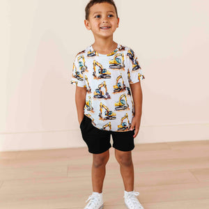 Baby Kids Bamboo Pajamas — Load & Behold T-Shirt & Shorts Set — Image 1