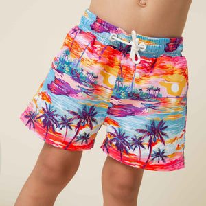 Baby Kids Bamboo Pajamas — Long Time No Sea Swim Shorts — Image 1