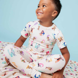 Baby Kids Bamboo Pajamas — Looney Tunes™ Short Sleeve Pajama Set — Image 1