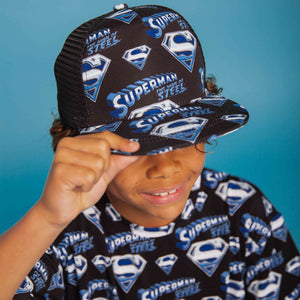 Baby Kids Bamboo Pajamas — SUPERMAN™ Man of Steel Hat — Image 1