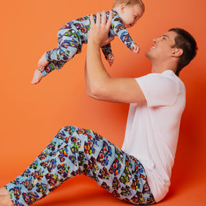 Baby Kids Bamboo Pajamas — Trucks Are My Jam Men's Pants — Image 1