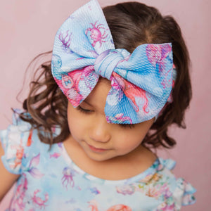 Baby Kids Bamboo Pajamas — Mermaid to Be Biggie Bow — Image 1