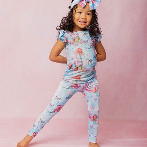 Baby Kids Bamboo Pajamas — Mermaid to Be Cap Sleeve Pajama Set — Image 1