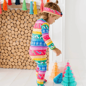Baby Kids Bamboo Pajamas — Merry And Bright Footie — Image 1