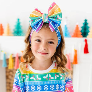 Baby Kids Bamboo Pajamas — Merry And Bright Biggie Bow — Image 1