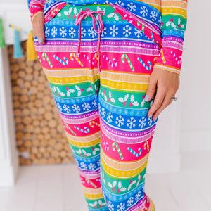 Baby Kids Bamboo Pajamas — Merry and Bright Women's Pants — Image 1
