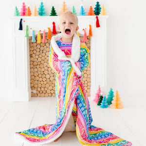 Baby Kids Bamboo Pajamas — Merry And Bright Bum Bum Blanket - Plush — Image 1