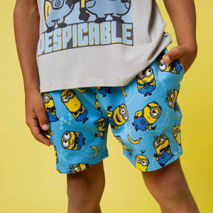 Baby Kids Bamboo Pajamas — Minions™ Pull-On Shorts — Image 1