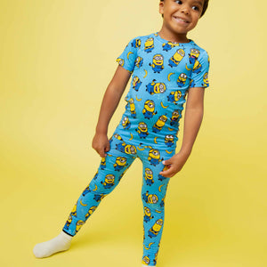 Baby Kids Bamboo Pajamas — Minions™ Short Sleeve Pajama Set — Image 1