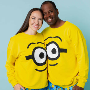 Baby Kids Bamboo Pajamas — Minions™ Character Adult Unisex Crew Neck Sweatshirt — Image 1