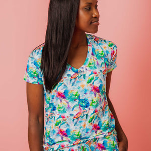 Baby Kids Bamboo Pajamas — The Turtle Package Women's Short Sleeve T-Shirt — Image 1