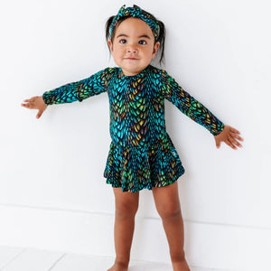 Baby Kids Bamboo Pajamas — Mother of Dragons Ruffle Dress — Image 1