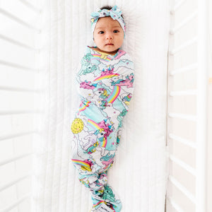 Baby Kids Bamboo Pajamas — My Little Pony™: Classic Swaddle Headwrap Set — Image 1