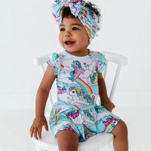 Baby Kids Bamboo Pajamas — My Little Pony™: Classic Cap Sleeve Ruffle Dress — Image 1