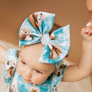 Baby Kids Bamboo Pajamas — My Otter Half Biggie Bow — Image 1