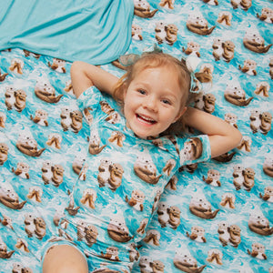 Baby Kids Bamboo Pajamas — My Otter Half Bum Bum Blanket — Image 1
