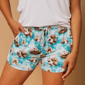Baby Kids Bamboo Pajamas — My Otter Half Women's Shorts — Image 1