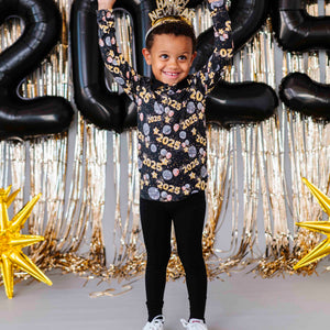 Baby Kids Bamboo Pajamas — New Years 2025 Long Sleeve Polo Shirt — Image 1