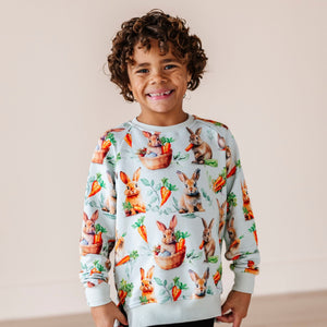 Baby Kids Bamboo Pajamas — No Bunny Cuter Crew Neck Sweatshirt — Image 1
