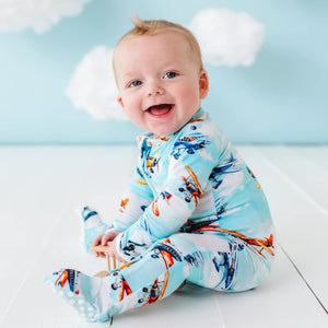 Baby Kids Bamboo Pajamas — No Plane, No Gain Footie — Image 1