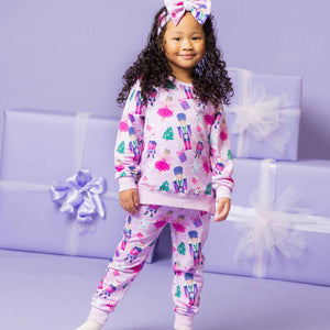 Baby Kids Bamboo Pajamas — Nutty or Nice Jogger Set — Image 1