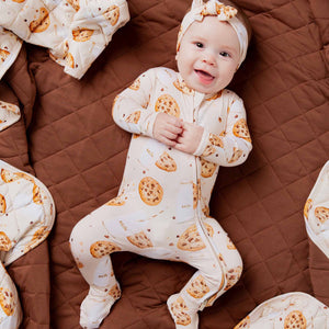 Baby Kids Bamboo Pajamas — One Smart Cookie Footie — Image 1