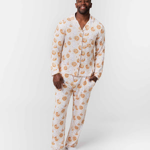 Baby Kids Bamboo Pajamas — One Smart Cookie Men's Collar Shirt & Pants Set — Image 1