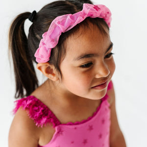 Baby Kids Bamboo Pajamas — Pink Starlight Headband — Image 1