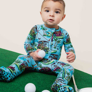 Baby Kids Bamboo Pajamas — Part-Tee Till You Drop Convertible Romper — Image 1