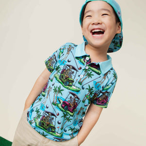 Baby Kids Bamboo Pajamas — Part-Tee Till You Drop Boys Polo — Image 1
