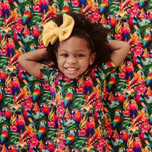 Baby Kids Bamboo Pajamas — Parrot-ise Found Bum Bum Blanket — Image 1