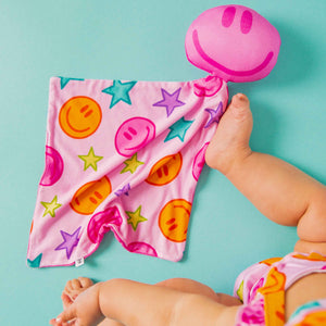 Baby Kids Bamboo Pajamas — Peachy Power Lovey — Image 1