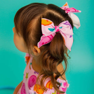 Baby Kids Bamboo Pajamas — Peachy Power Woven Piggy Clip — Image 1