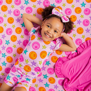 Baby Kids Bamboo Pajamas — Peachy Power Ruffle Bum Bum Blanket — Image 1