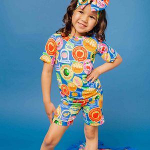 Baby Kids Bamboo Pajamas — Peel Me Later Short Sleeve Two-Piece Pajama Shorts Set — Image 1