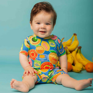 Baby Kids Bamboo Pajamas — Peel Me Later Shortie Romper — Image 1
