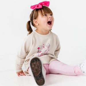 Baby Kids Bamboo Pajamas — Peppa Pig™ Dance Crew Neck Sweatshirt & Leggings — Image 1
