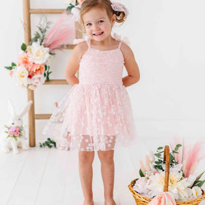 Baby Kids Bamboo Pajamas ā Daisy Fields Tulle Bamboo Lined Dress ā Image 1