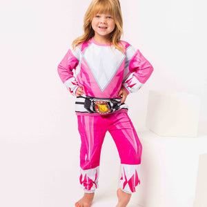 Baby Kids Bamboo Pajamas — Power Rangers Pink Ranger Jogger Set — Image 1