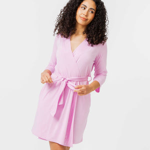 Baby Kids Bamboo Pajamas — Mauve Over, Pink Women's Robe — Image 1