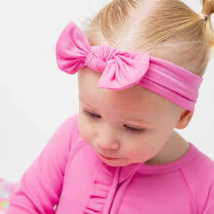 Baby Kids Bamboo Pajamas — Pinky Promise Headwrap — Image 1
