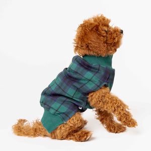 Baby Kids Bamboo Pajamas — Plaid Tidings Dog Sweater — Image 1