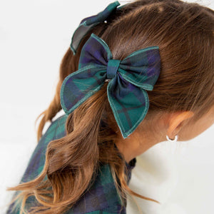 Baby Kids Bamboo Pajamas — Plaid Tidings Woven Piggy Clip Set — Image 1