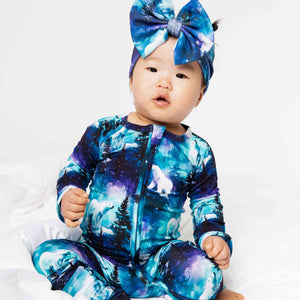 Baby Kids Bamboo Pajamas — Polar Opposites Convertible Romper — Image 1