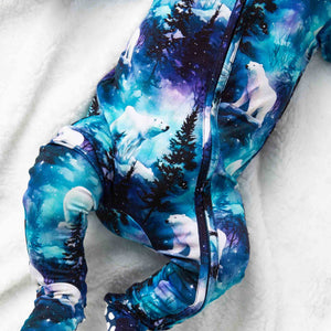 Baby Kids Bamboo Pajamas — Polar Opposites Footie — Image 1