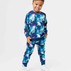 Baby Kids Bamboo Pajamas — Polar Opposites Jogger Set — Image 1