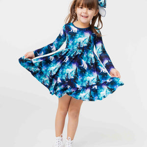 Baby Kids Bamboo Pajamas — Polar Opposites Long Sleeve Dress & Shorts Set — Image 1